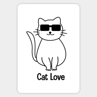 Cat love - glasses cat Magnet